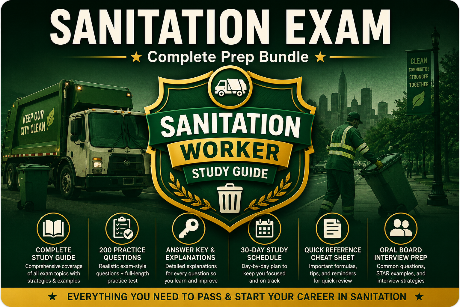 Sanitation Worker Exam Prep Bundle cover